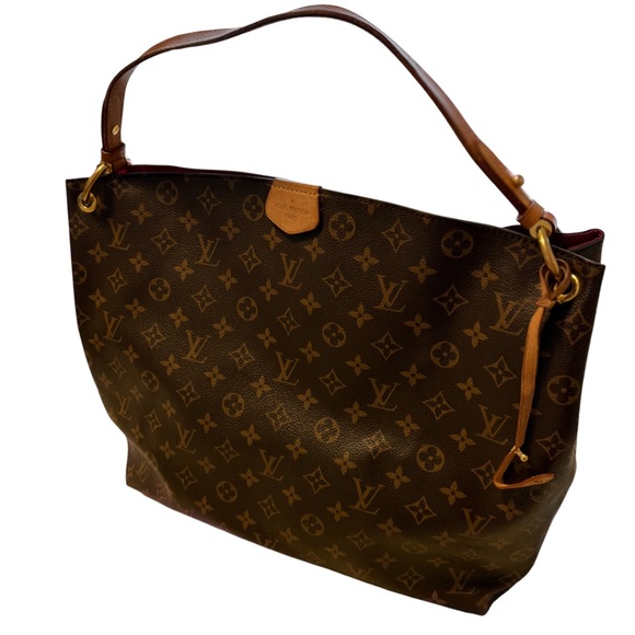 Louis Vuitton Graceful MM Brown Monogram Tote Bag with Peony liner. - Picture 6 of 10